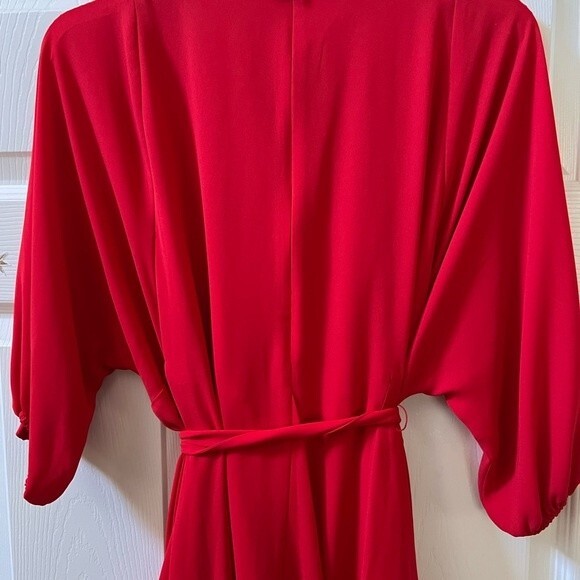 Ann Taylor Red Dolman Sleeve Dress w/belted flare. New with tags. M Petite - Picture 2 of 7